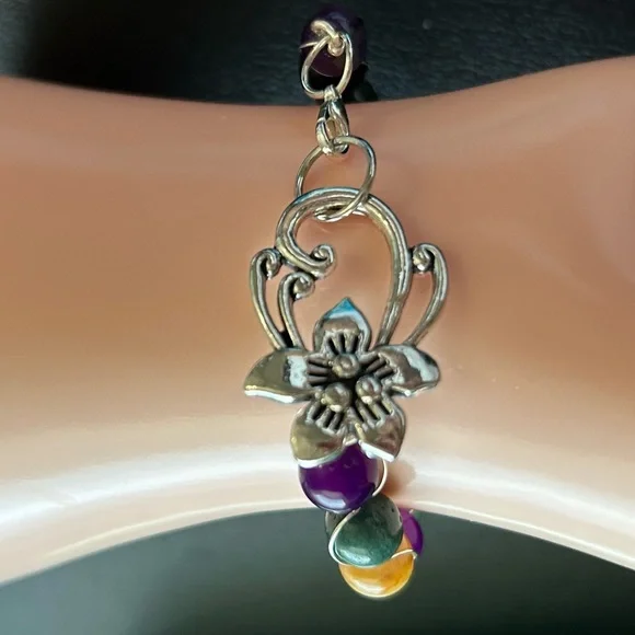 Hand Crafted Purple and African Agate 12 and 8 mm. Bracelet. New. - Picture 6 of 9